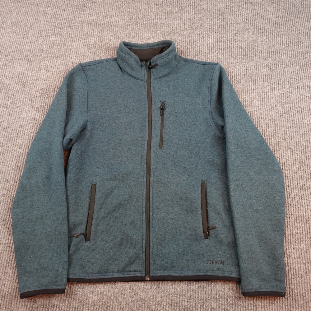 Filson Ridgeway Jacket Mens Medium Green Polartec Fleece Full Zip Outdoor Hiking